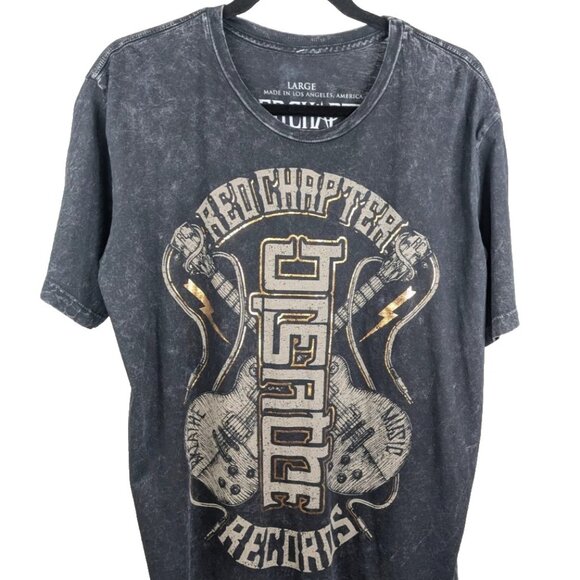 Red Chapter Breath Music Ambigram T-Shirt Black Gold Gray Style 1065BLK Sz Large - Picture 1 of 7